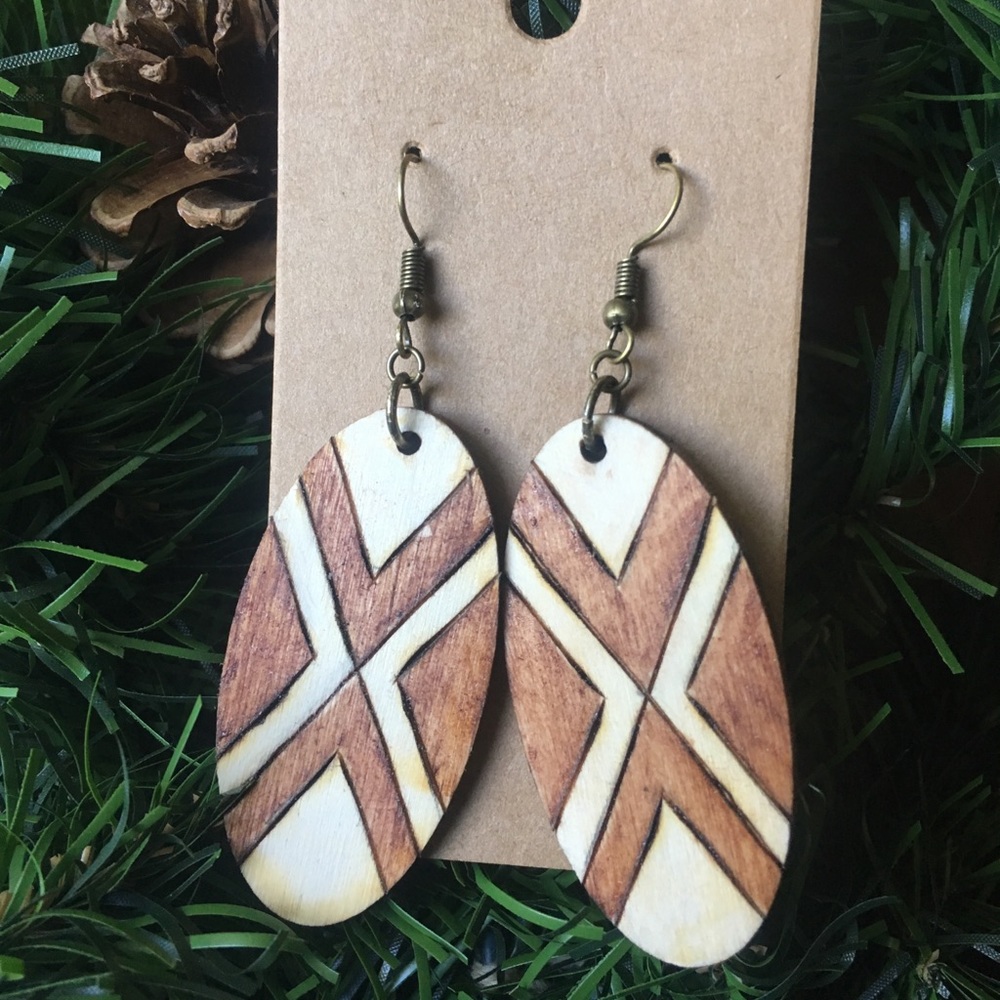 Handmade wooden earrings
